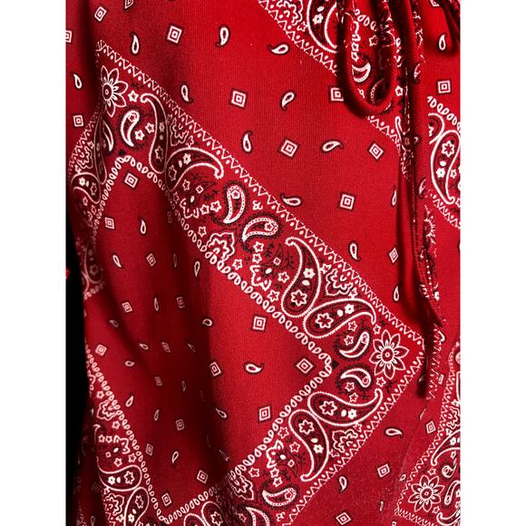 Fashion Art U.S.A. Bandana Blouse, Rodeo, Carnival Cowgirl Theme, Red Color, 2XL - Picture 2 of 12